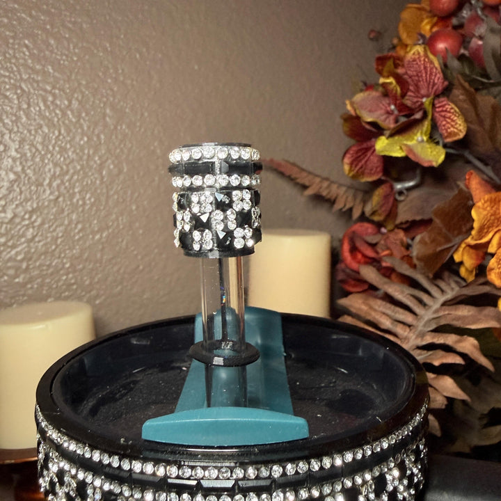 Elegant Black and Silver Rhinestone Royal Princess Accessories for Stanley and Coldest Tumblers, Queen Bling Fancy, Unique Gift