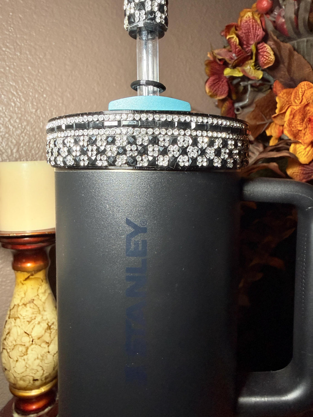 Elegant Black and Silver Rhinestone Royal Princess Accessories for Stanley and Coldest Tumblers, Queen Bling Fancy, Unique Gift