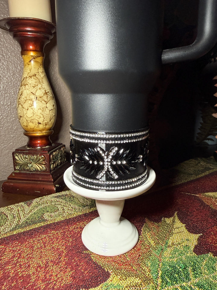 Elegant Black and Silver Rhinestone Royal Princess Accessories for Stanley and Coldest Tumblers, Queen Bling Fancy, Unique Gift
