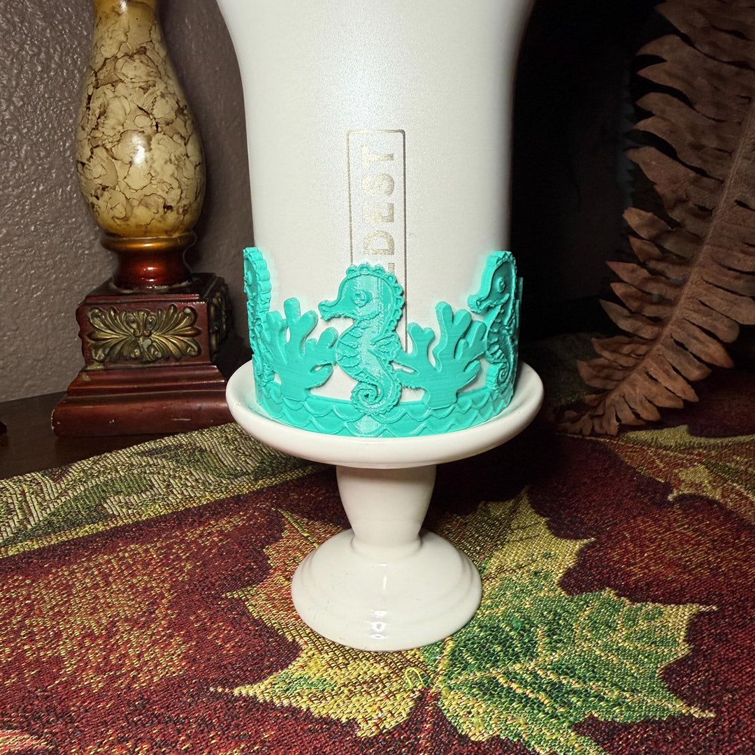 Seahorse and Coral Sea Life Tumbler Boot, Tumbler Boot Sleeve, Fit's Stanley, Coldest and Hydrojug Tumblers, Protective Sleeve