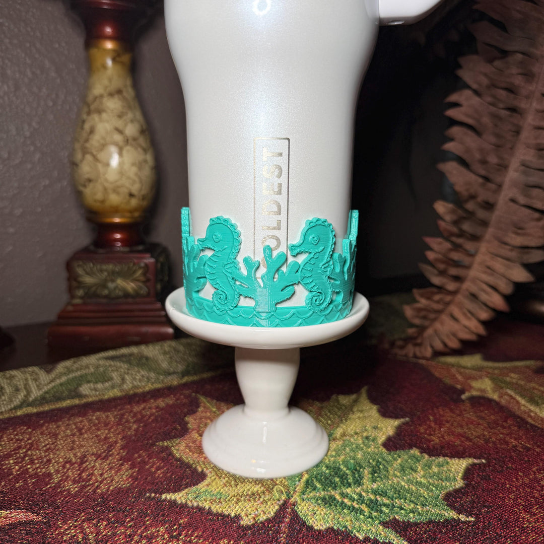 Seahorse and Coral Sea Life Tumbler Boot, Tumbler Boot Sleeve, Fit's Stanley, Coldest and Hydrojug Tumblers, Protective Sleeve