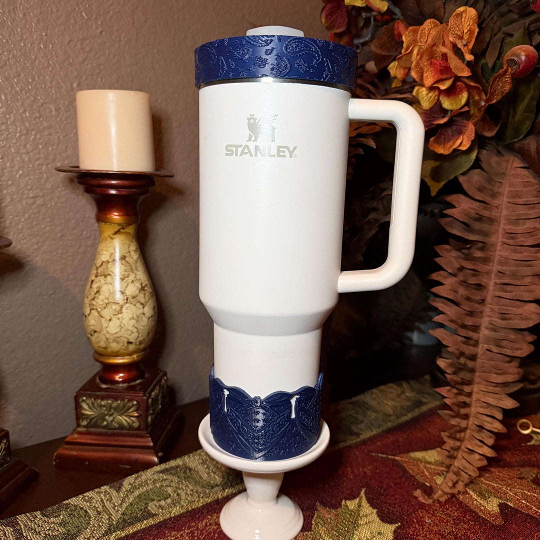 Red Blue Tumbler Boot, fits 32 or 40 oz Hydrojug Tumbler, Cup Boot Sleeve, bandanna paisly print
