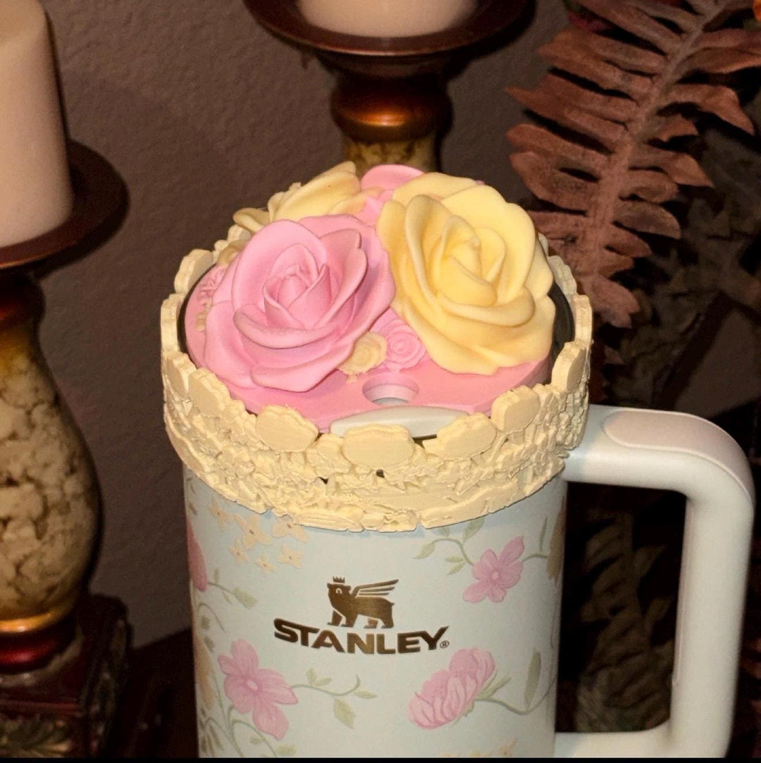 Yellow Spring Blossoms Tumbler Accessories, Lid Topper, Boot, halo, or staw topper, For 20 30 or 40 oz Stanley Tumblers, Mothers Day Gift