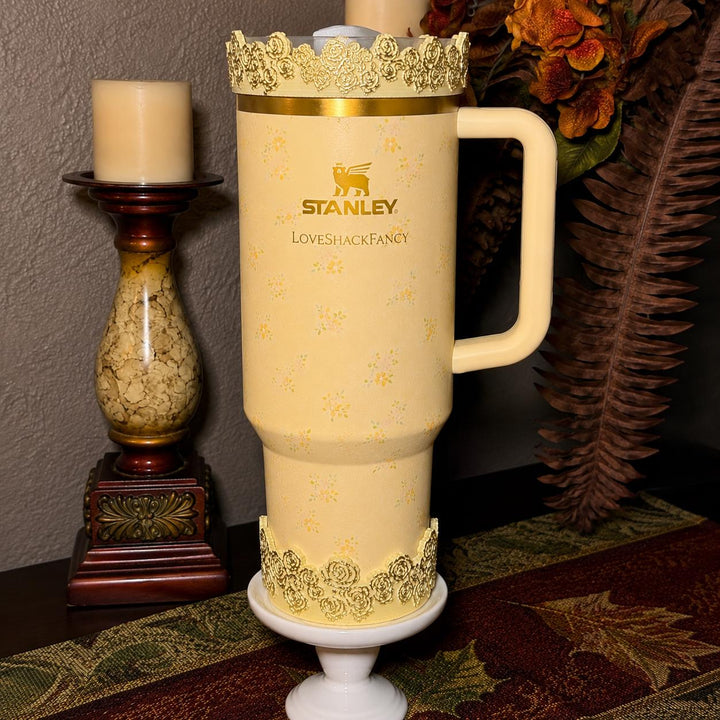 LSF Lemon Haze Floral Fancy Accessory Collection for Stanley tumblers, Unique Gift Hot Seller