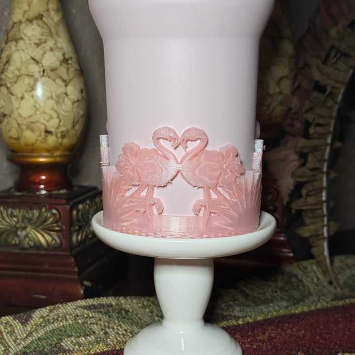 Tropical Flamingo Tumbler Boot, Cabana beach road trip Tumbler Boot Sleeve, Unique Gift, Hydrojug, Stanley, multiple color