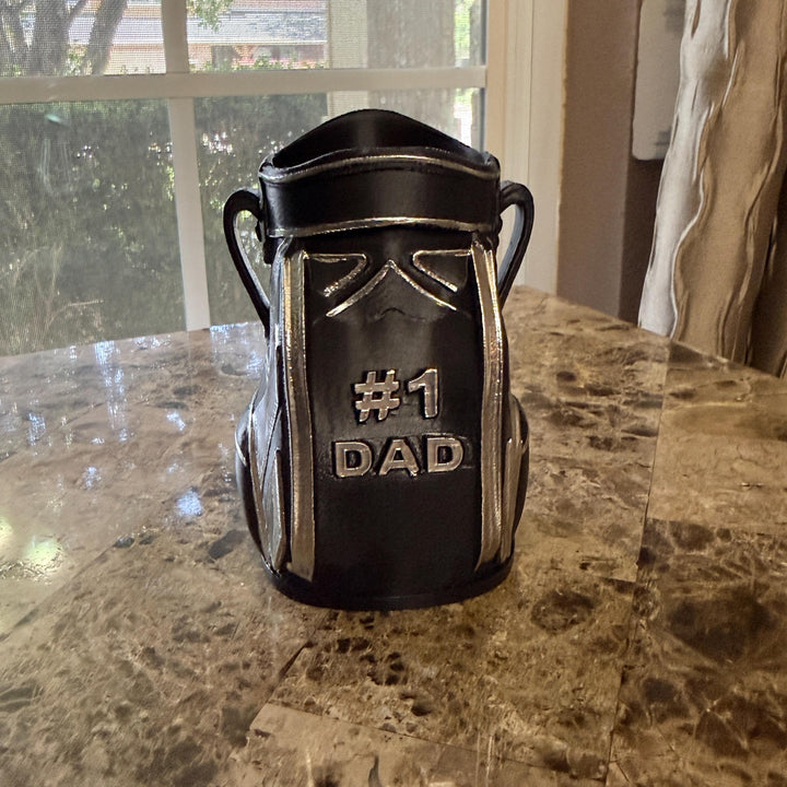 3D Printed Golf Bag Desk Organizer, Personalized Pencil Cup for Office, Dad Gifts & Golf Lovers