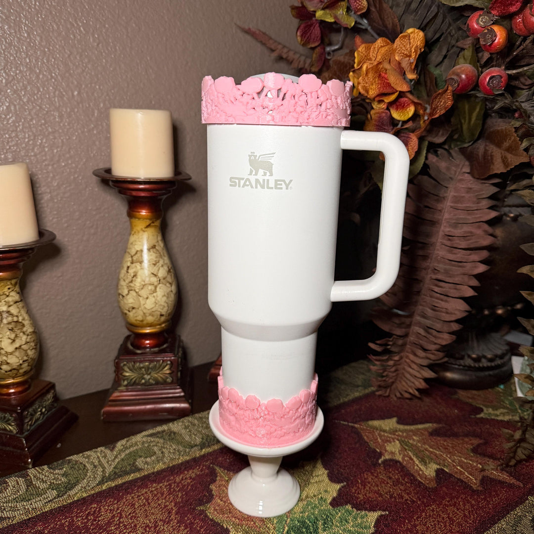LSF Polaroid Pink Floral Fancy Accessory Collection for Stanley tumblers, Unique Gift Hot Seller