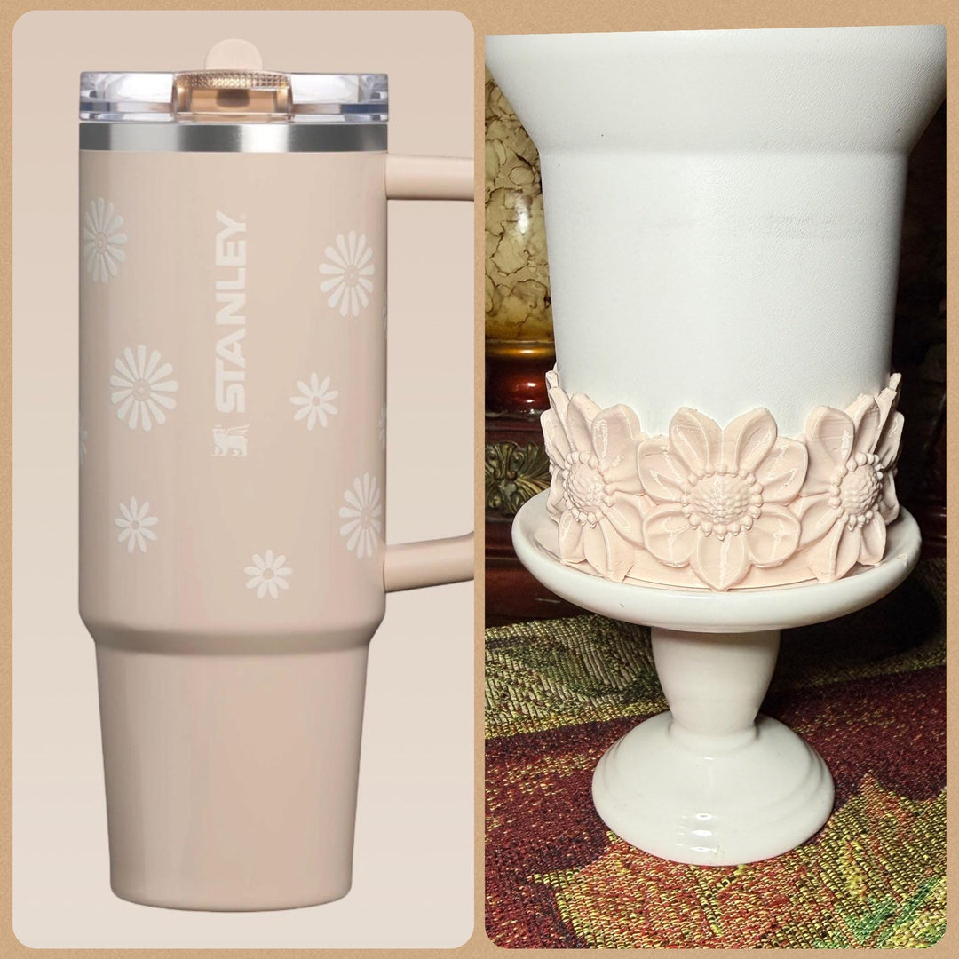 Daisy Tumbler Boot, Champagne Sorbet Teal Daisies, Floral Boot, Fit's 20 30 and 40 oz Stanley, Flowers Tumbler Accessories
