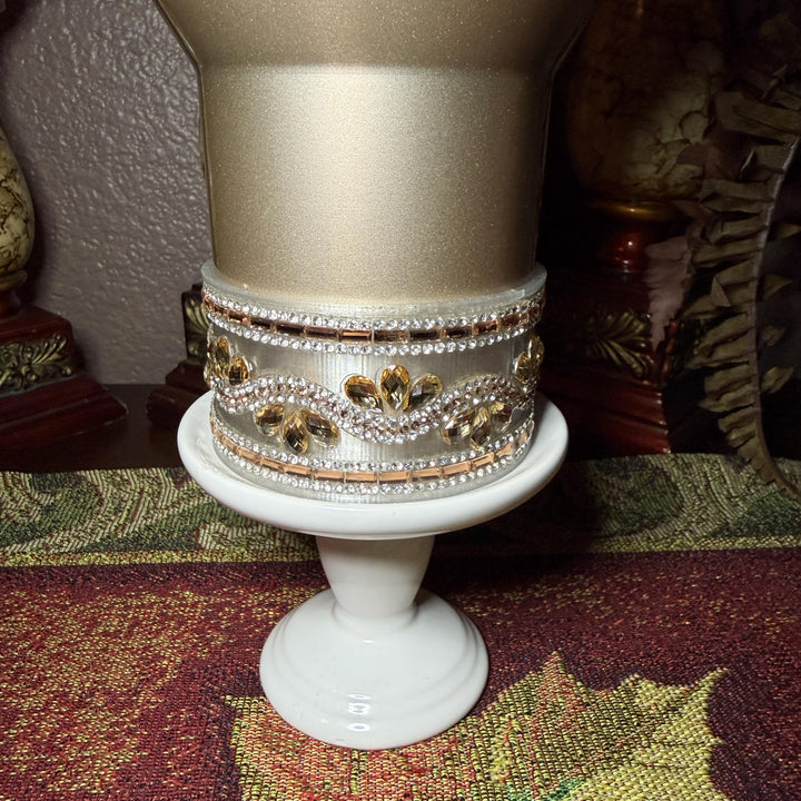 Gold and Siver Flat Fancy Rhinestone Tumbler collar, halo, boot, handle clips, fits Coldest and Stanley, tumbler accessories, unique gift