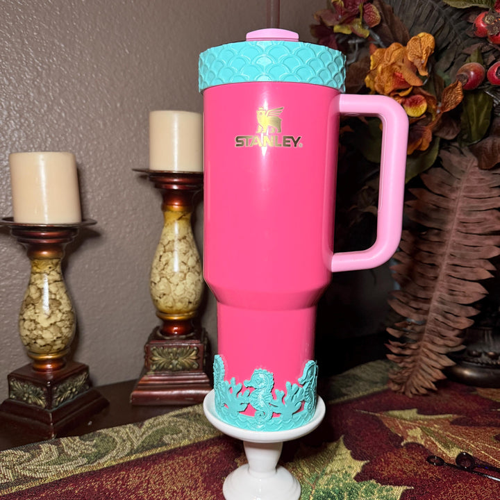 Seahorse and Coral Sea Life Tumbler Boot, Tumbler Boot Sleeve, Fit's Stanley, Coldest and Hydrojug Tumblers, Protective Sleeve
