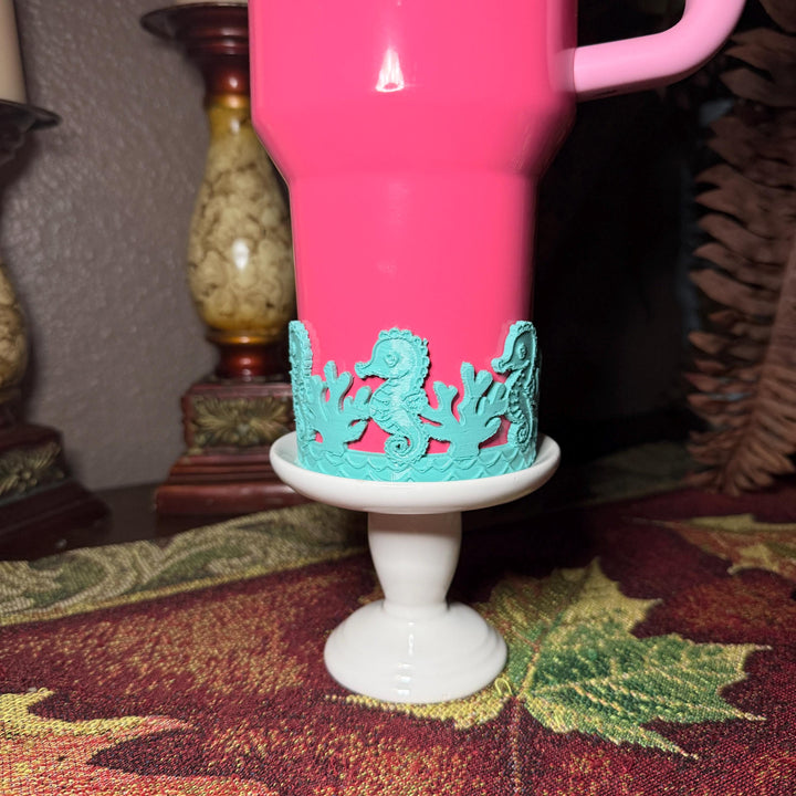 Seahorse and Coral Sea Life Tumbler Boot, Tumbler Boot Sleeve, Fit's Stanley, Coldest and Hydrojug Tumblers, Protective Sleeve