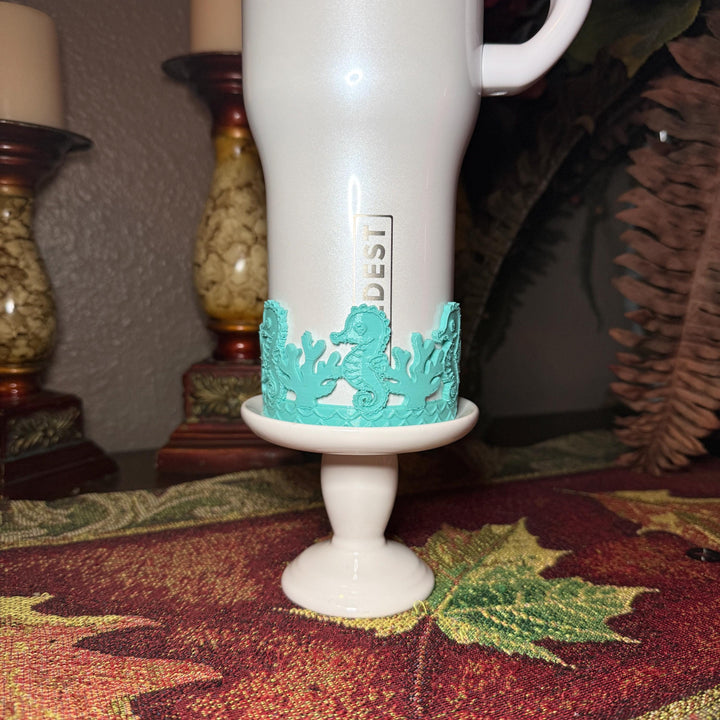 Seahorse and Coral Sea Life Tumbler Boot, Tumbler Boot Sleeve, Fit's Stanley, Coldest and Hydrojug Tumblers, Protective Sleeve