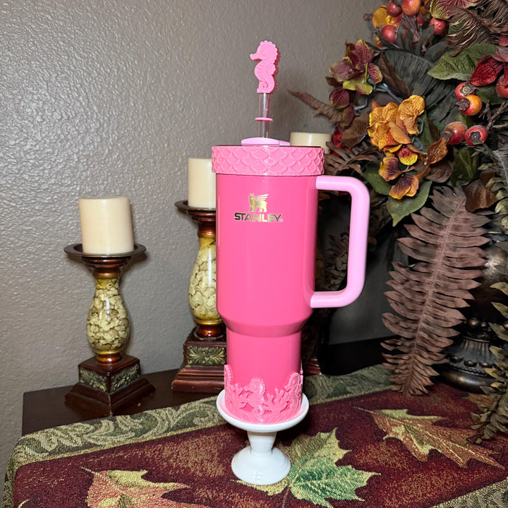 Pink Seahorse and Coral Sea Life Tumbler Boot, Tumbler Boot Sleeve, Fit's Stanley, Coldest and Hydrojug Tumblers, Protective Sleeve