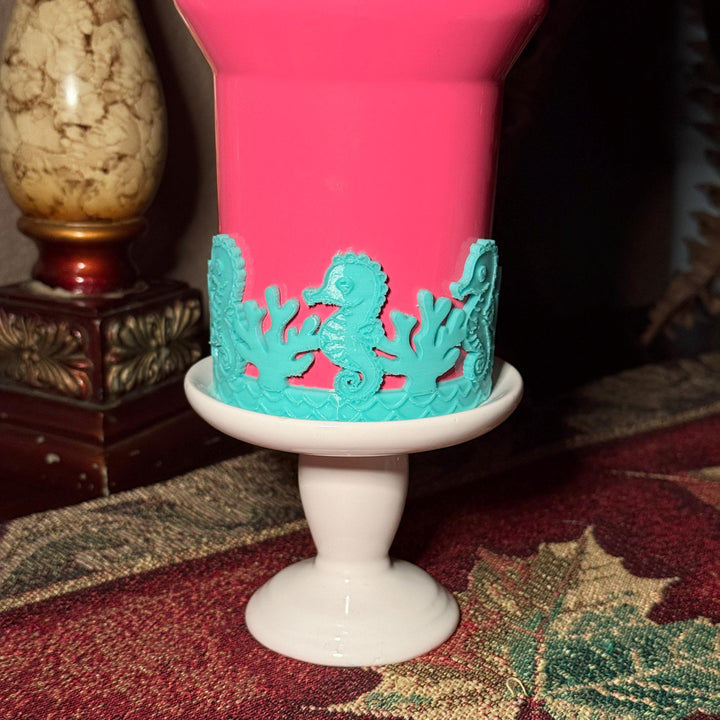 Seahorse and Coral Sea Life Tumbler Boot, Tumbler Boot Sleeve, Fit's Stanley, Coldest and Hydrojug Tumblers, Protective Sleeve