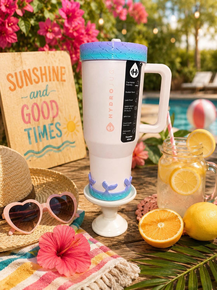Mermaid Tail Tumbler Boot or Halo Sleeve, summer beach themed cup sleeve, Fit's Stanley HydroJug Coldest Tumblers, Protective Sleeve