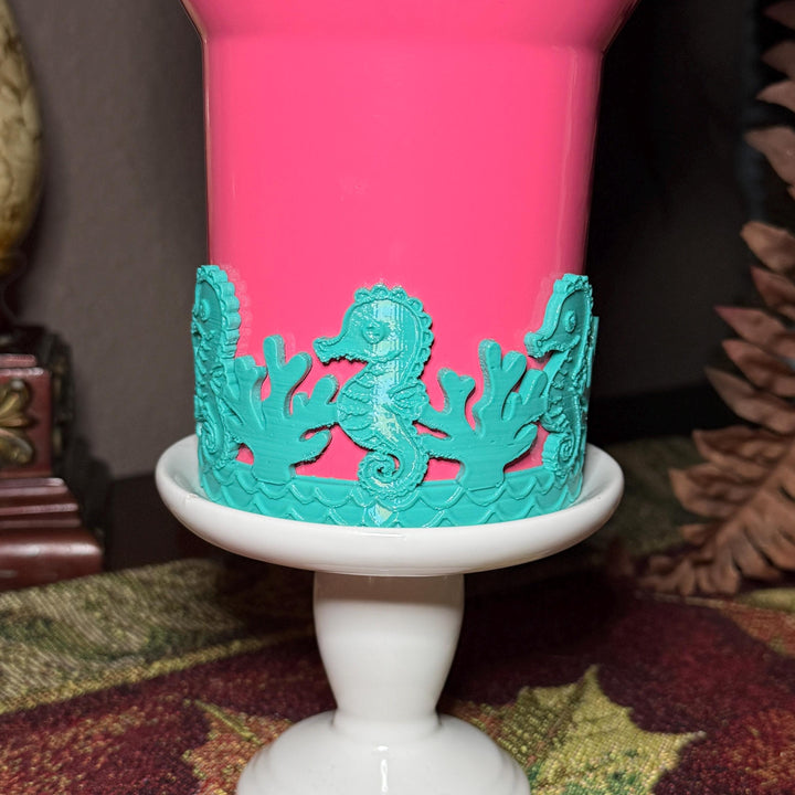 Seahorse and Coral Sea Life Tumbler Boot, Tumbler Boot Sleeve, Fit's Stanley, Coldest and Hydrojug Tumblers, Protective Sleeve
