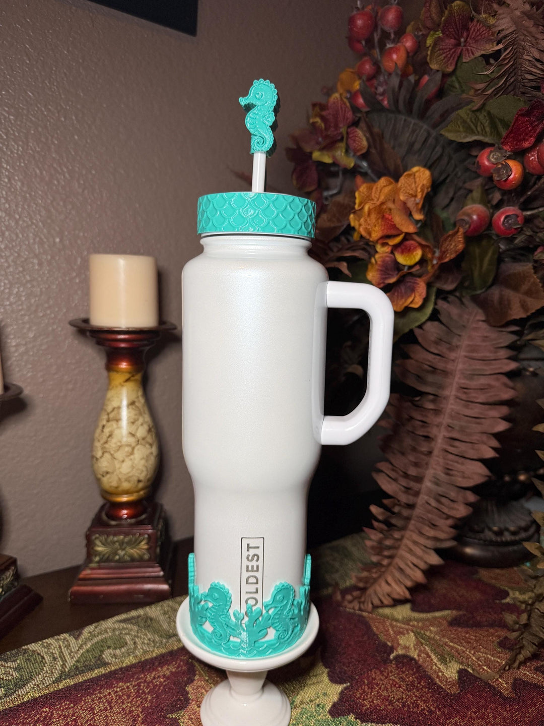 Seahorse and Coral Sea Life Tumbler Boot, Tumbler Boot Sleeve, Fit's Stanley, Coldest and Hydrojug Tumblers, Protective Sleeve