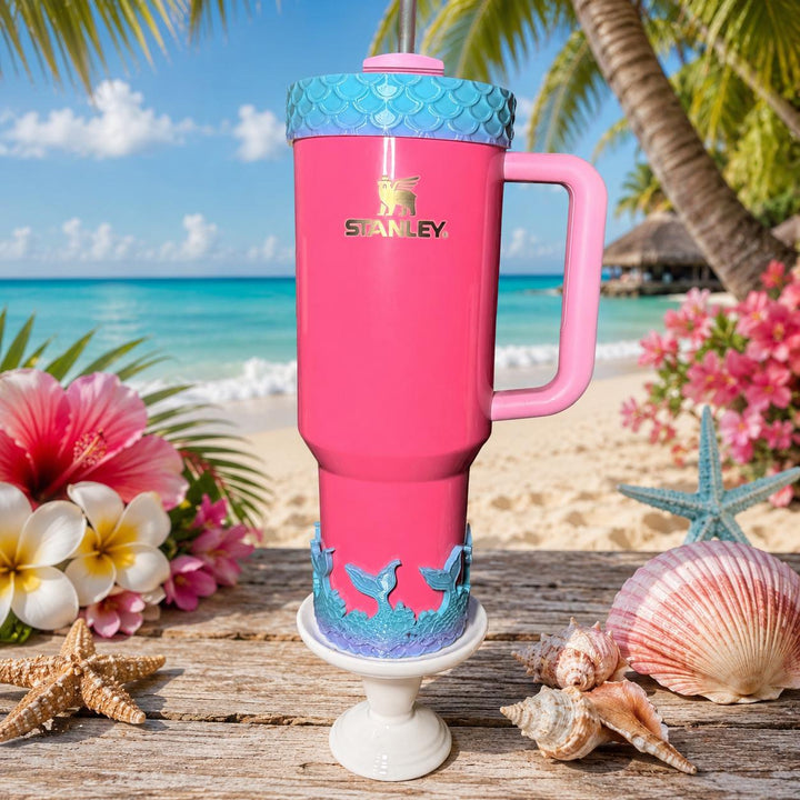 Mermaid Tail Tumbler Boot or Halo Sleeve, summer beach themed cup sleeve, Fit's Stanley HydroJug Coldest Tumblers, Protective Sleeve