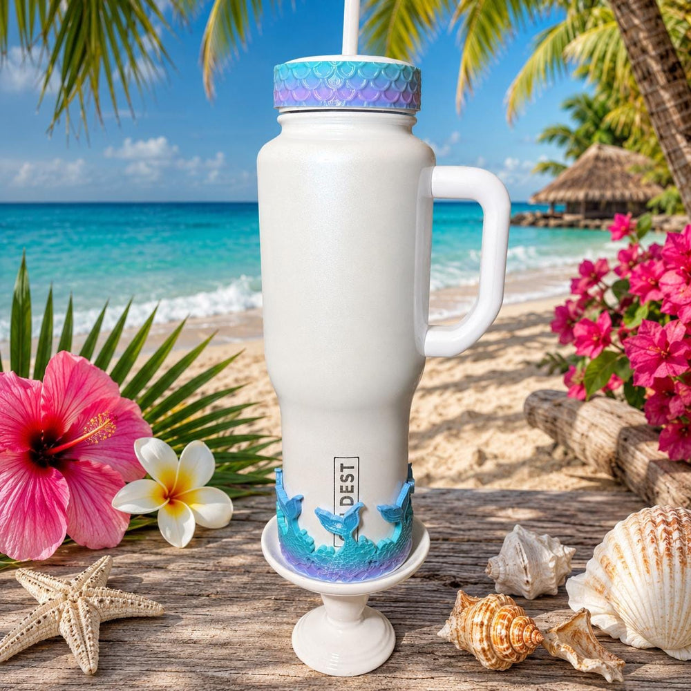 Mermaid Tail Tumbler Boot or Halo Sleeve, summer beach themed cup sleeve, Fit's Stanley HydroJug Coldest Tumblers, Protective Sleeve