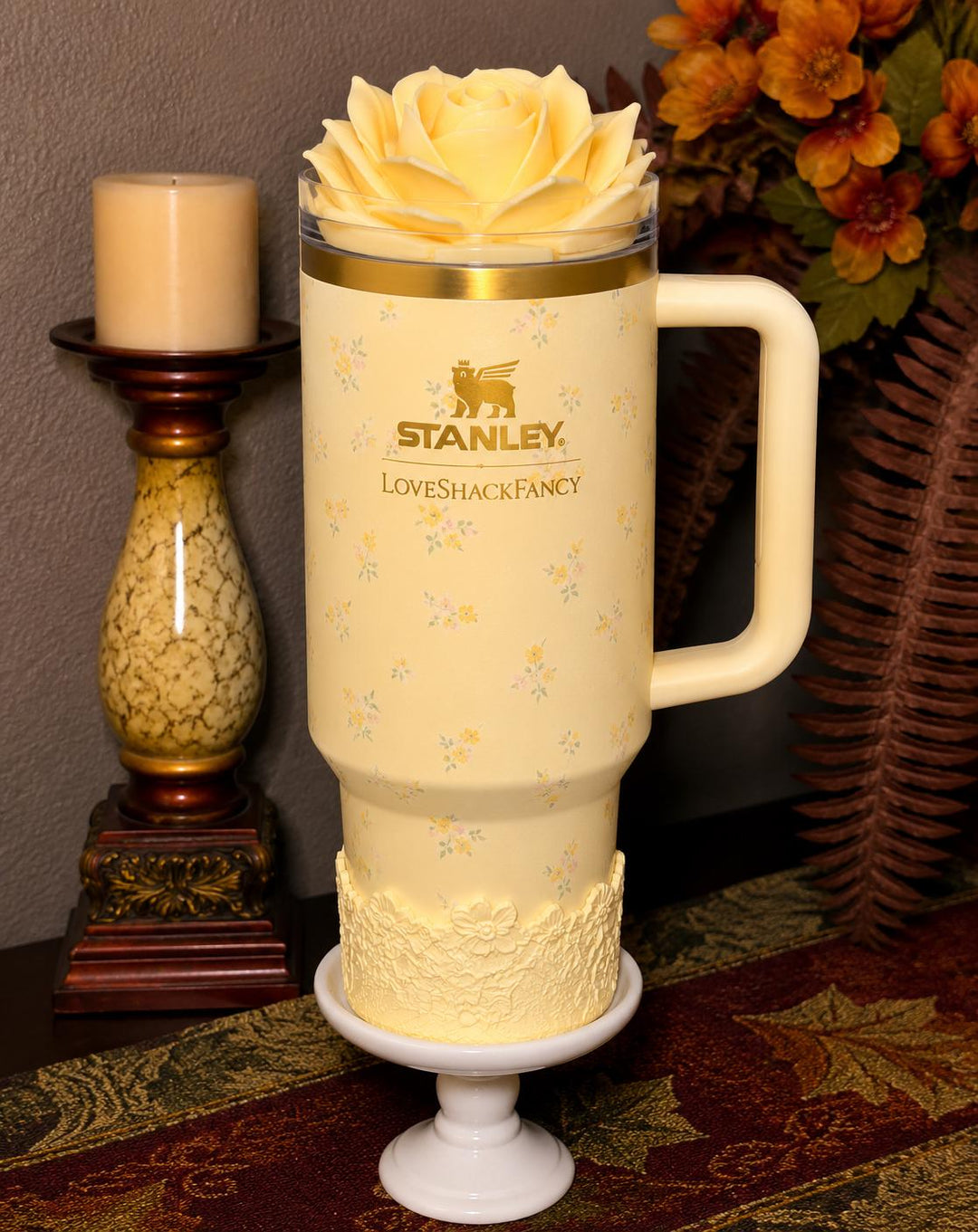 LSF Lemon Haze Floral Fancy Accessory Collection for Stanley tumblers, Unique Gift Hot Seller
