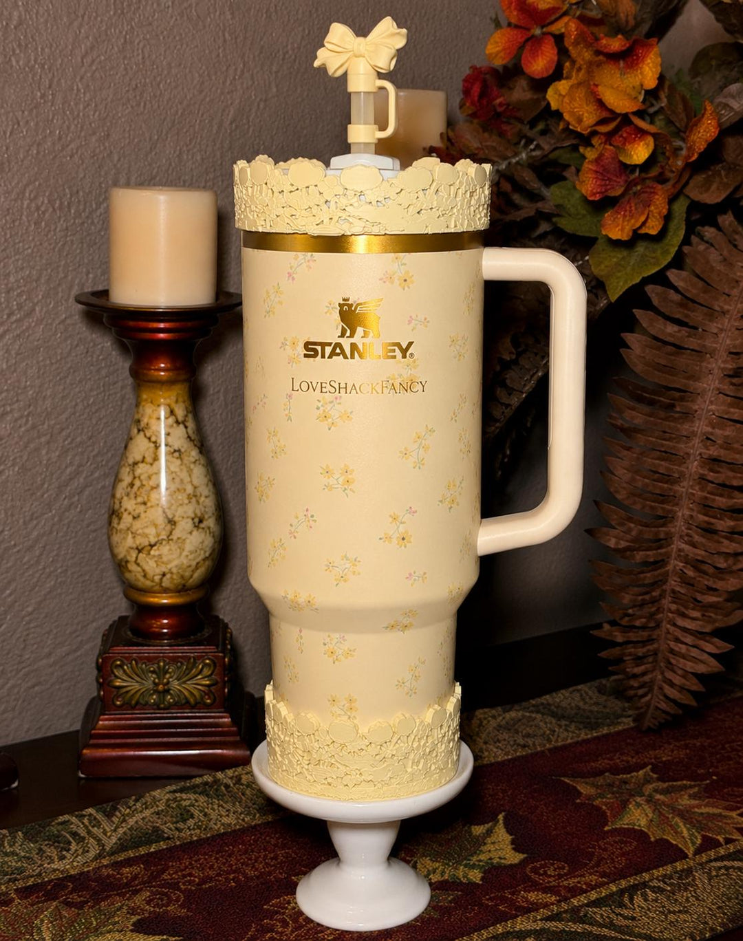 LSF Lemon Haze Floral Fancy Accessory Collection for Stanley tumblers, Unique Gift Hot Seller