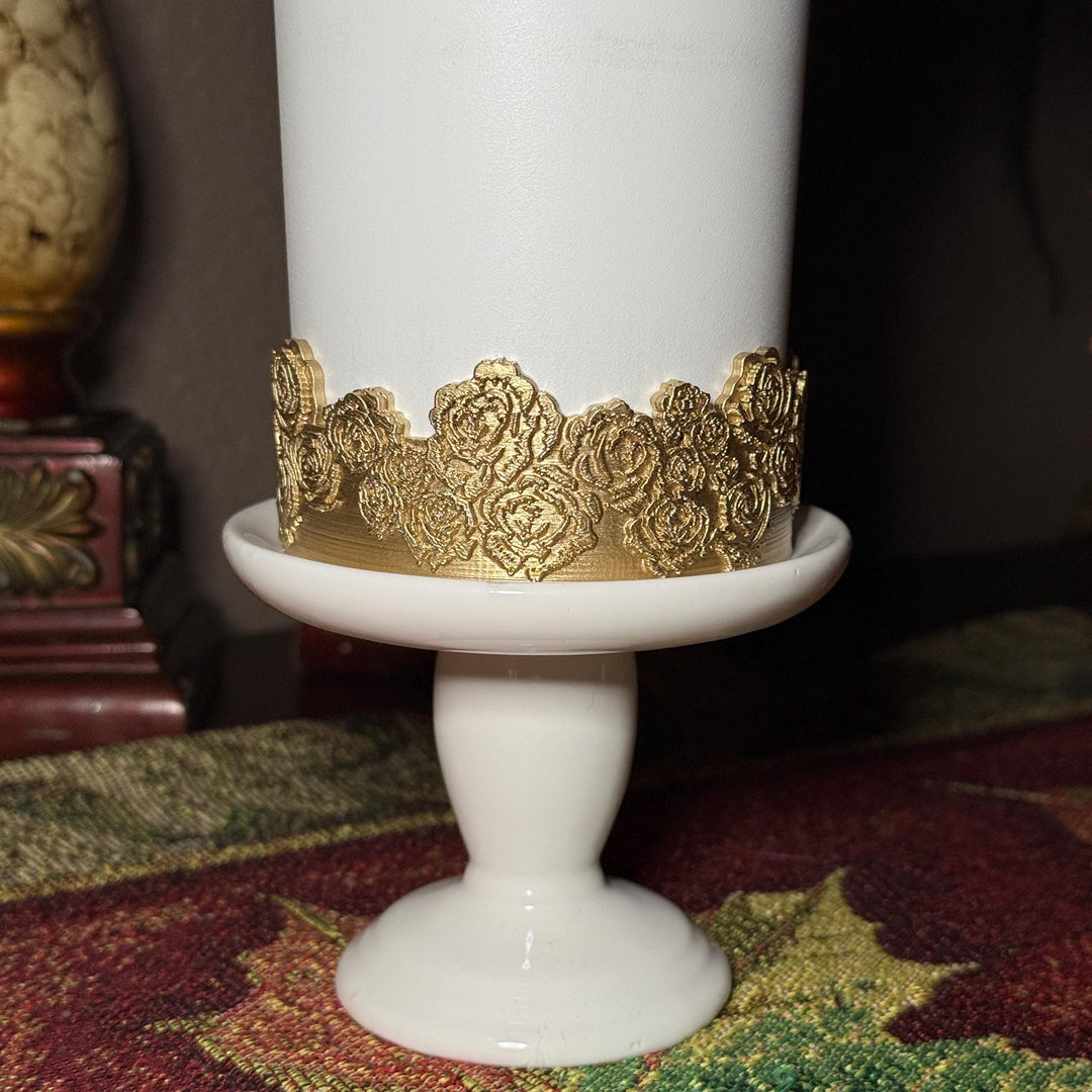 Gold Floral Tumbler Topper, boot or halo for the Love Shack Fancy Lemon Haze and Polaroid Pink Stanley Tumblers