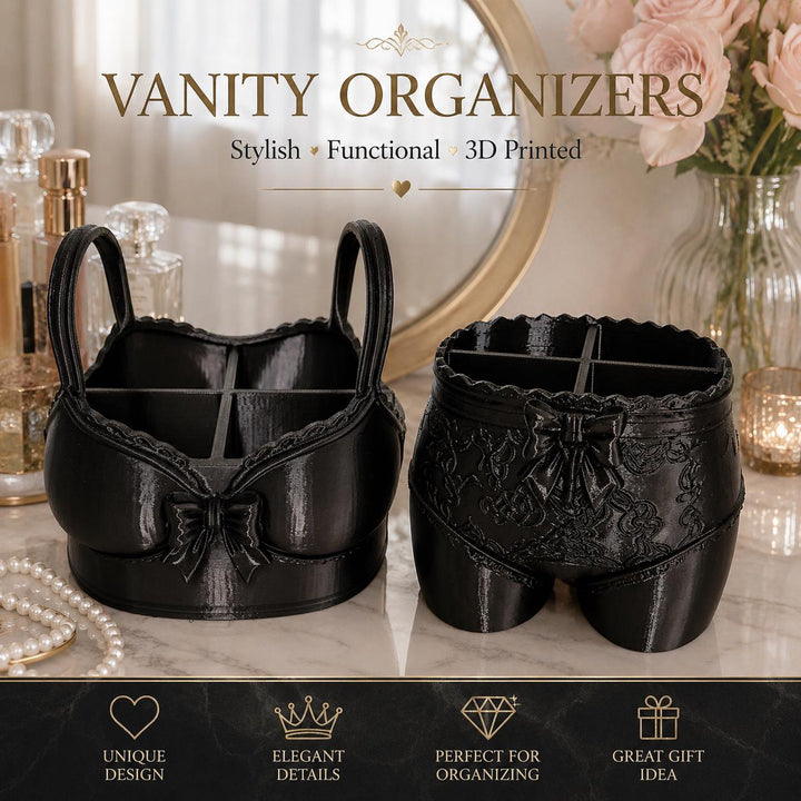 Lingerie Vanity Organizer, Corset Lace Makeup Organizer, Gothic Vanity Storage, Cosmetic Holder, multiple colors