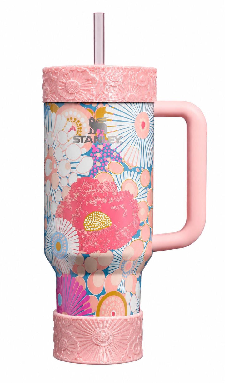 Peach Sorbet Wildflower Floral Fancy Accessory Collection for Stanley tumblers, Unique Gift Hot Seller