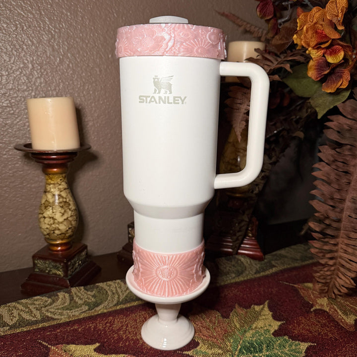 Peach Sorbet Wildflower Floral Fancy Accessory Collection for Stanley tumblers, Unique Gift Hot Seller