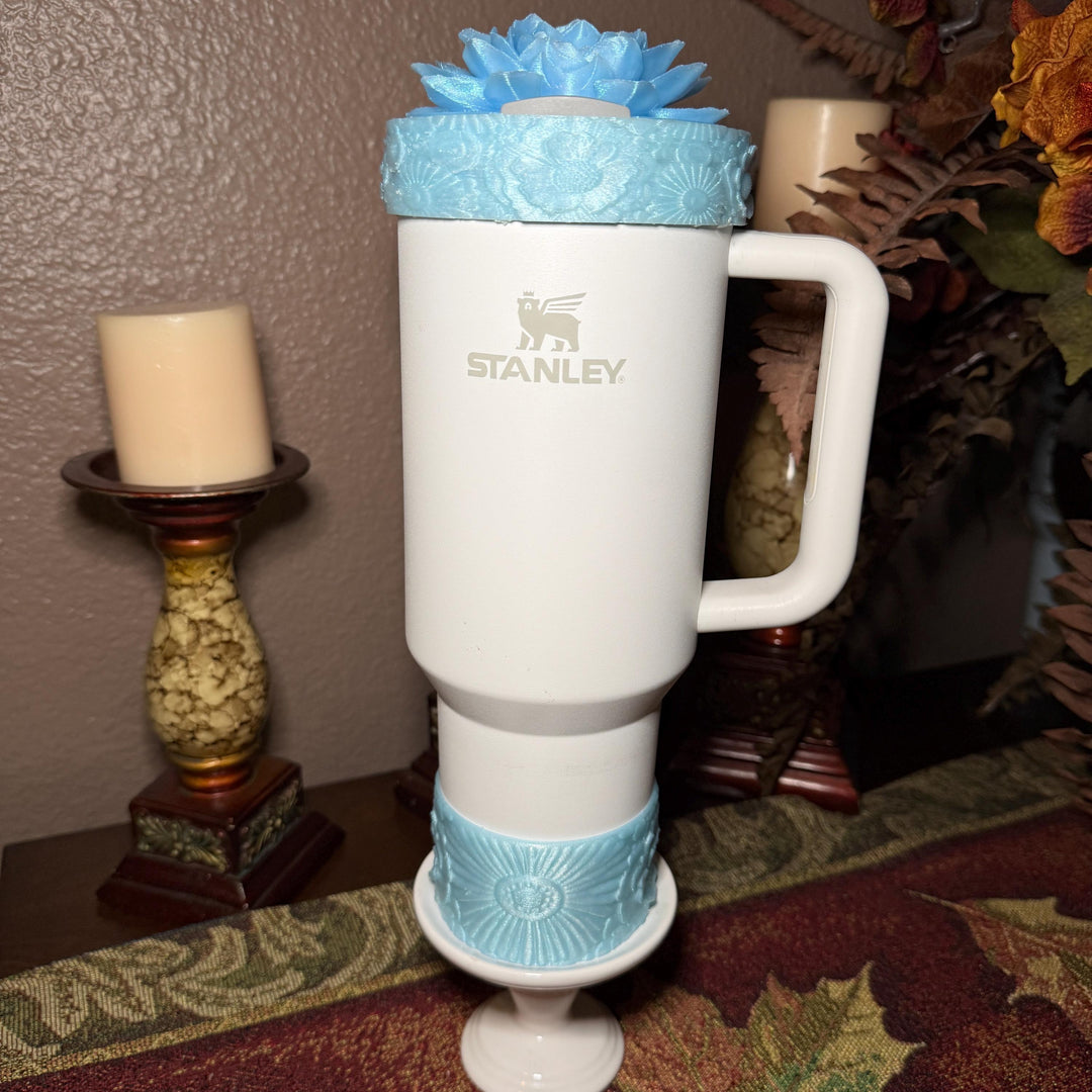 Blue Dream Wildflower Floral Fancy Accessory Collection for Stanley tumblers, Unique Gift Hot Seller