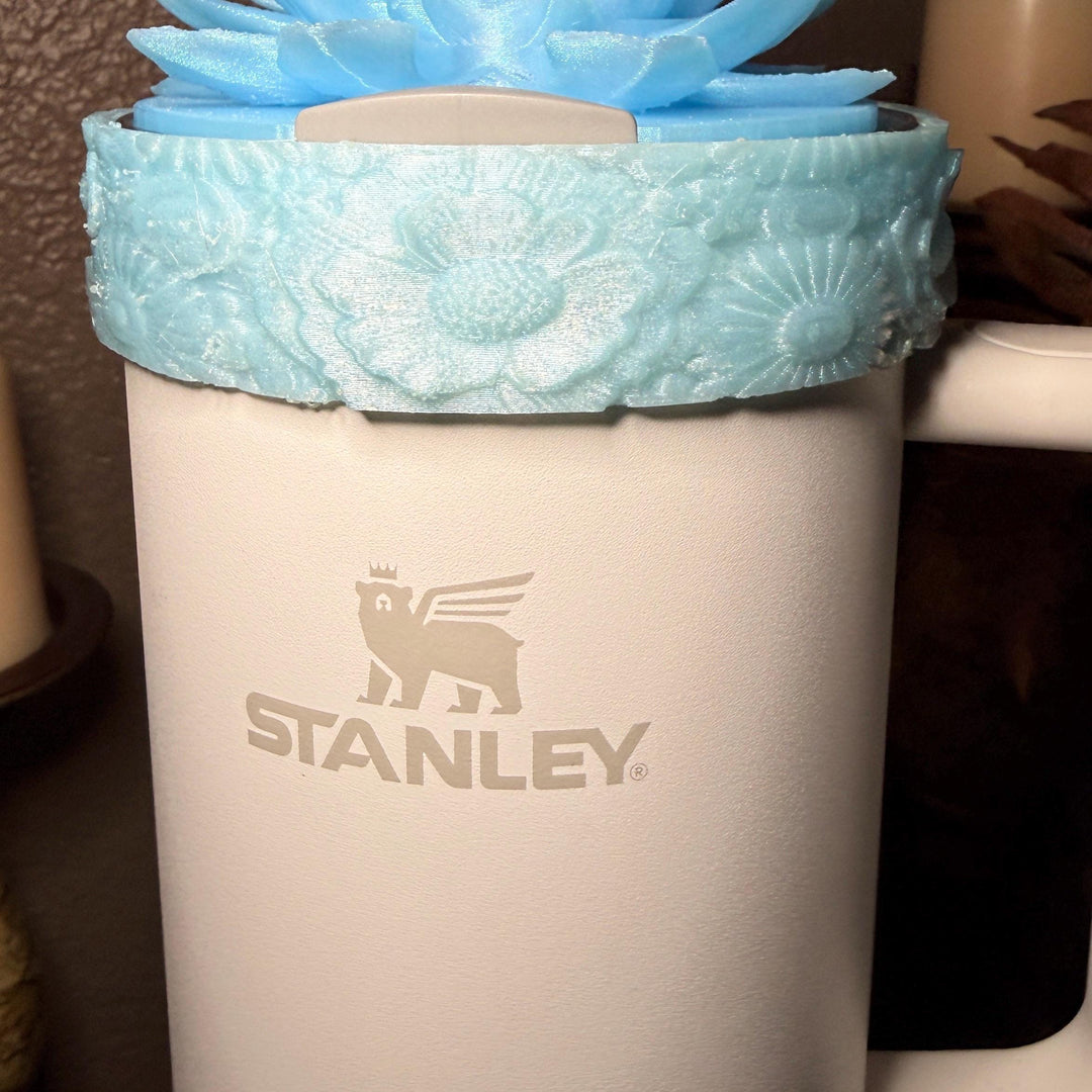 Blue Dream Wildflower Floral Fancy Accessory Collection for Stanley tumblers, Unique Gift Hot Seller