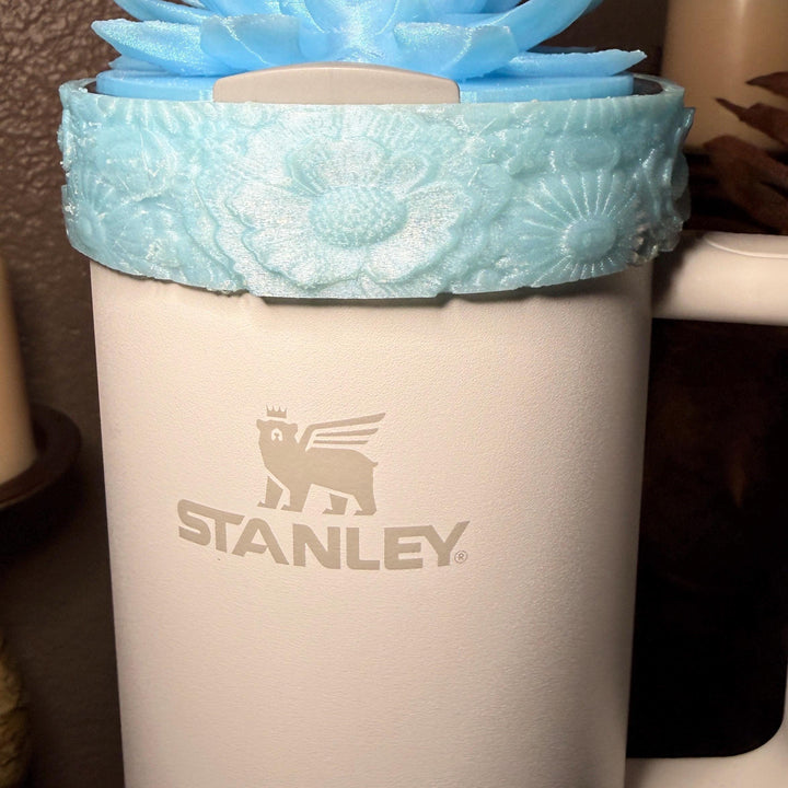 Blue Dream Wildflower Floral Fancy Accessory Collection for Stanley tumblers, Unique Gift Hot Seller