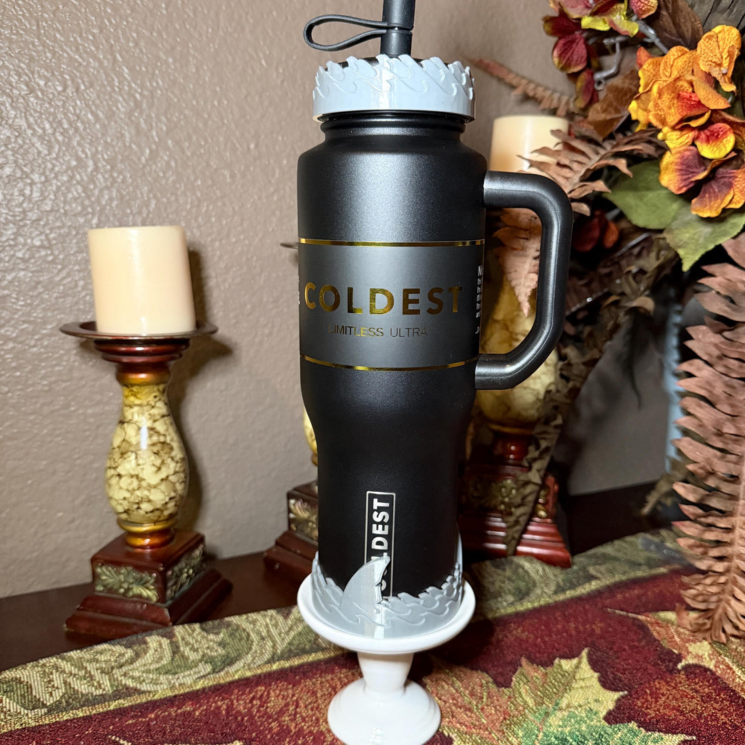 Shark Fin Tumbler Boot, halo or lid collar, fo Shark Week themed cups, Fit's Stanley HydroJug Coldest Tumblers and more, Protective Sleeve