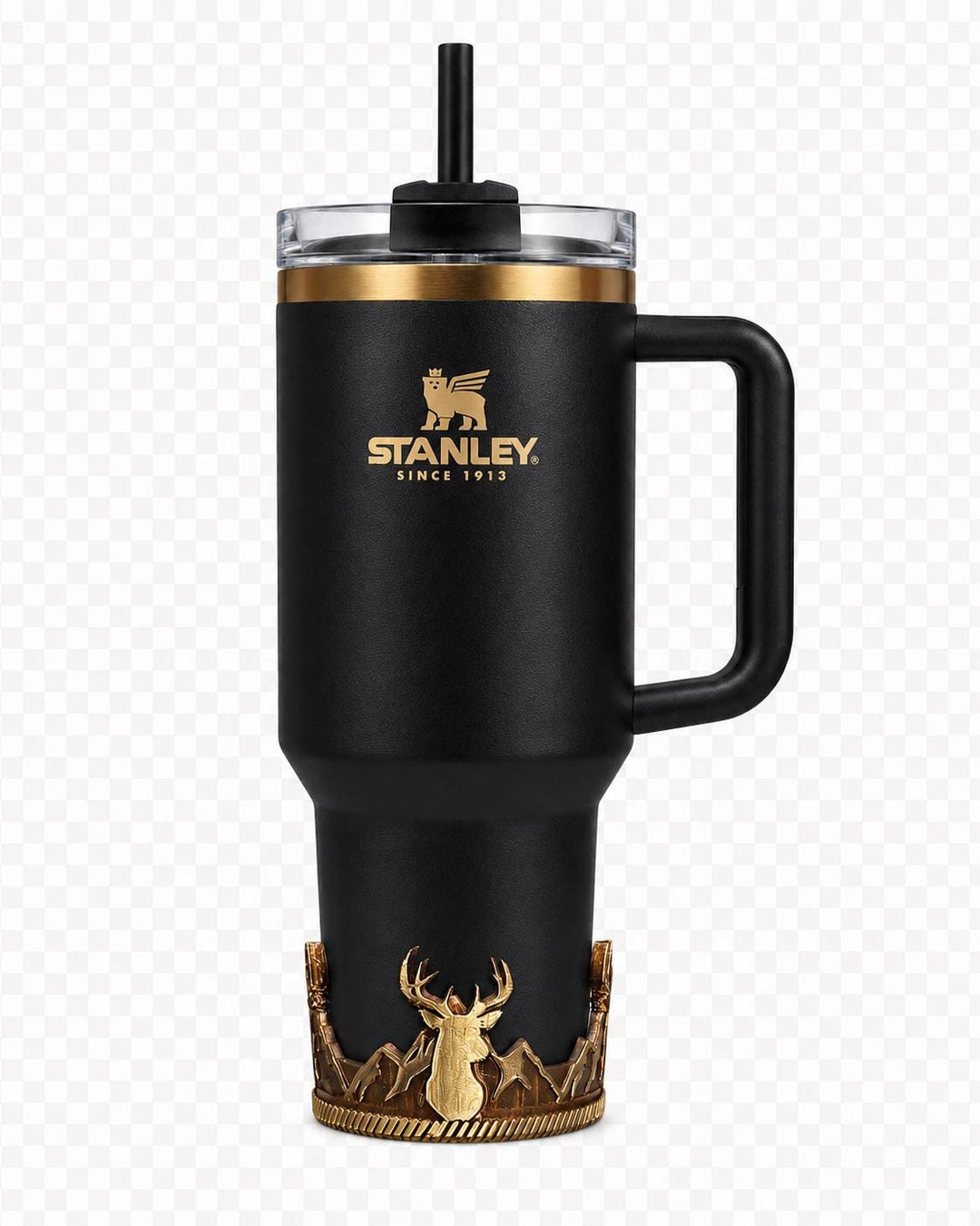 Deer Tumbler Boot, Fathers Day, fits your Stanley, Hydrojug, Coldest Tumblers and others, Unique Gift, brown and gold matching colors
