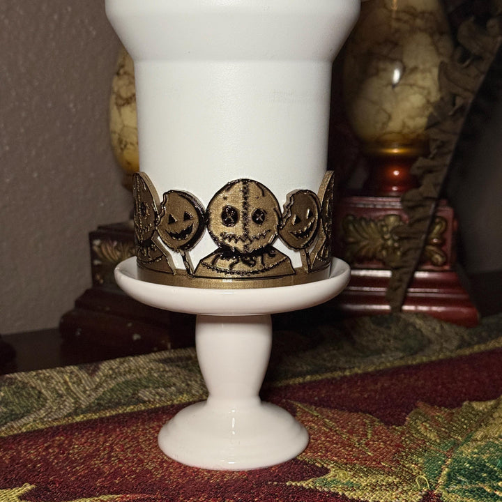 Spooky Pumpkin Trick or Treat Halloween Tumbler Boot, trendy accessories for Stanley tumblers, unique gift hand painted