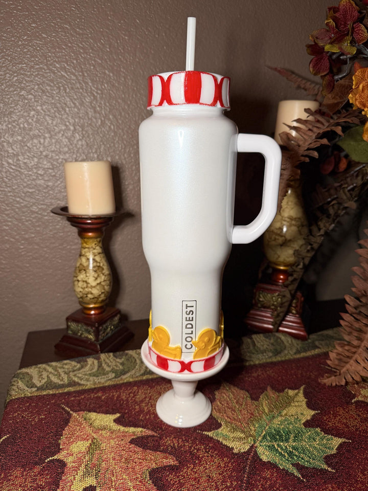 Rubber Duck and Float Tumbler Boot or lid collar, for Coldest Baby Duckies themed cups