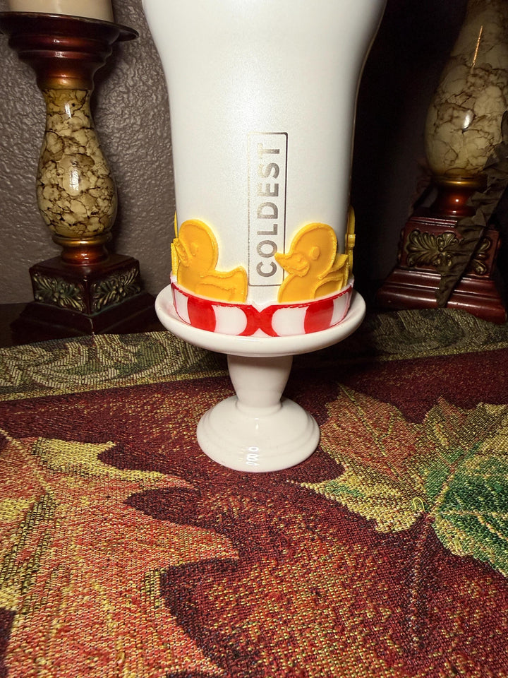 Rubber Duck and Float Tumbler Boot or lid collar, for Coldest Baby Duckies themed cups