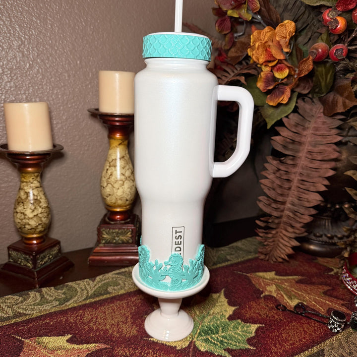 Seahorse and Coral Sea Life Tumbler Boot, Tumbler Boot Sleeve, Fit's Stanley, Coldest and Hydrojug Tumblers, Protective Sleeve