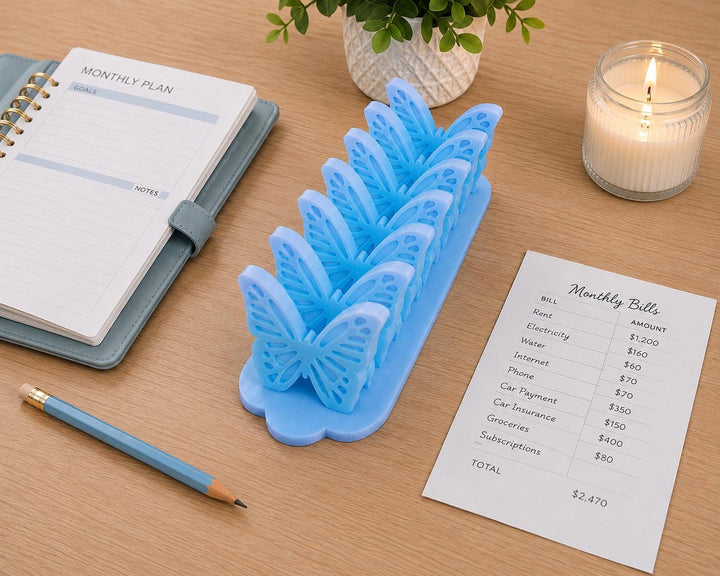 Butterfly Cash Stuffing Tray, Cash Budget Organizer, Envelope Budgeting Money Sorter, Budgeting Desk Organizer, 3D Printed Finance Gift