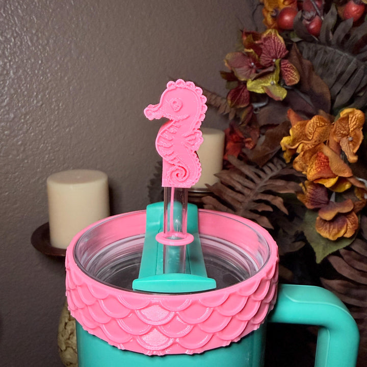 Pink Seahorse and Coral Sea Life Tumbler Boot, Tumbler Boot Sleeve, Fit's Stanley, Coldest and Hydrojug Tumblers, Protective Sleeve