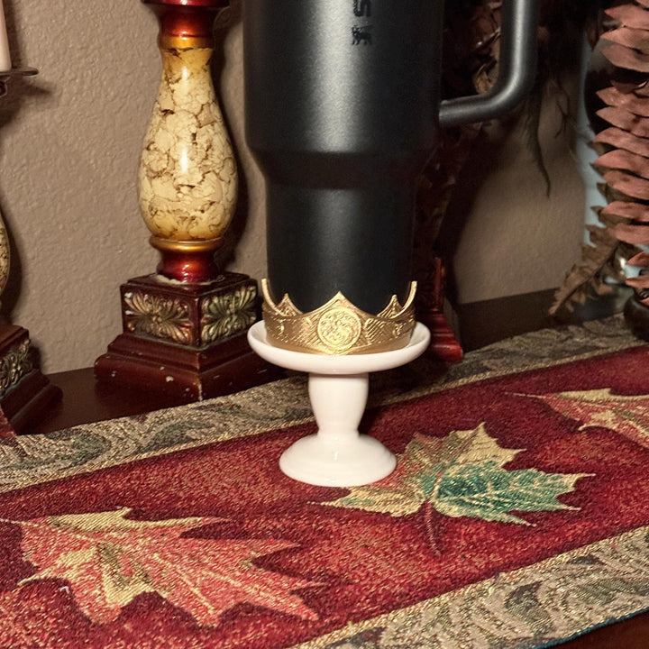Gold Crown Boot and Halo, HOTD Tumbler Accessories, Fits Stanley, Coldest, Hydrojug and more, unique trending dragon crest gift
