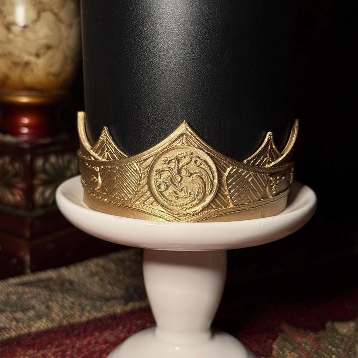Gold Queen Crown Boot and Halo, HOTD Tumbler Accessories, Fits Stanley, Coldest, Hydrojug and more, unique trending dragon crest gift