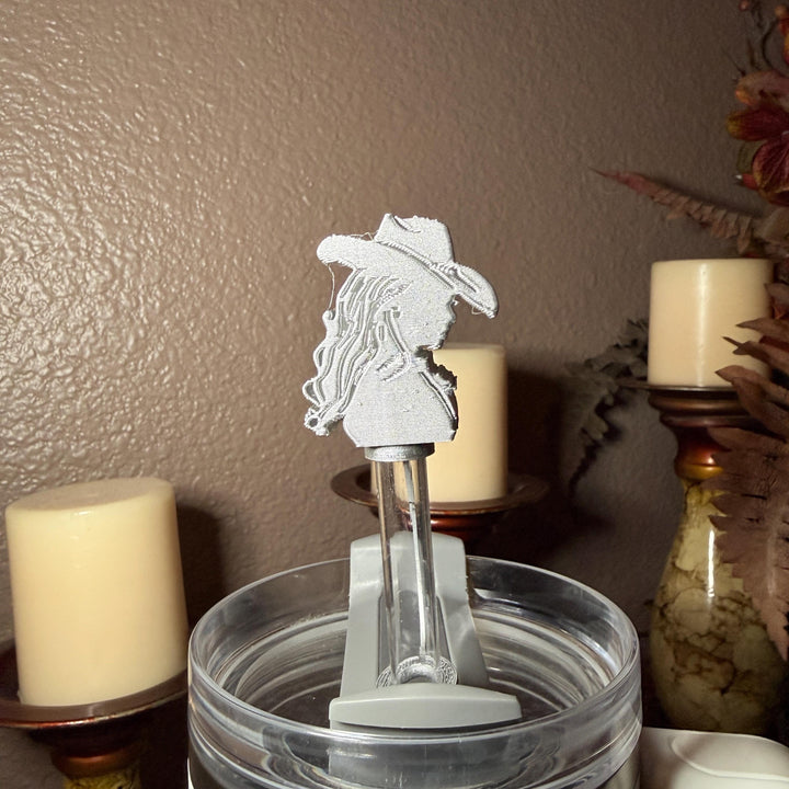 Silver or Gold Cowgirl Hat Tumbler Boot or Straw Topper, Rodeo Cup Sleeve, fits your Stanley and HydroJug Tumblers, Unique Gift
