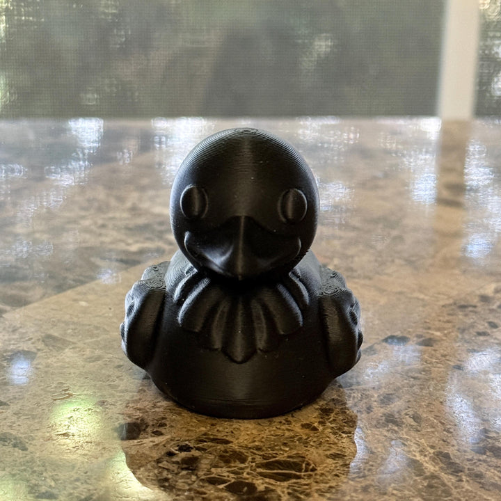 Black Raven Decorator Duck, 3D Printed Black Crow, Goth Lover Gift, Desk Nighstand Decor Collectible