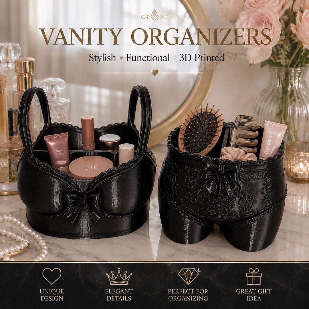 Lingerie Vanity Organizer, Corset Lace Makeup Organizer, Gothic Vanity Storage, Cosmetic Holder, multiple colors