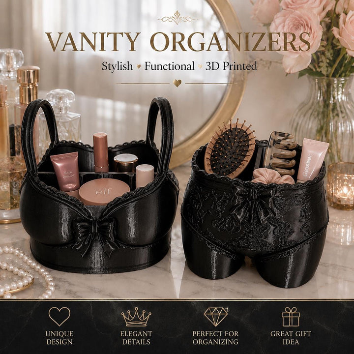Lingerie Vanity Organizer, Corset Lace Makeup Organizer, Gothic Vanity Storage, Cosmetic Holder, multiple colors