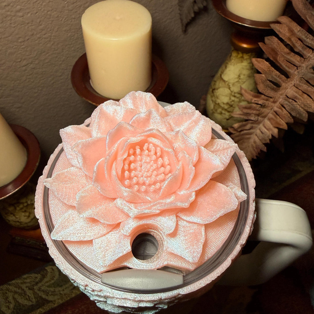 Peach Sorbet Wildflower Floral Fancy Accessory Collection for Stanley tumblers, Unique Gift Hot Seller