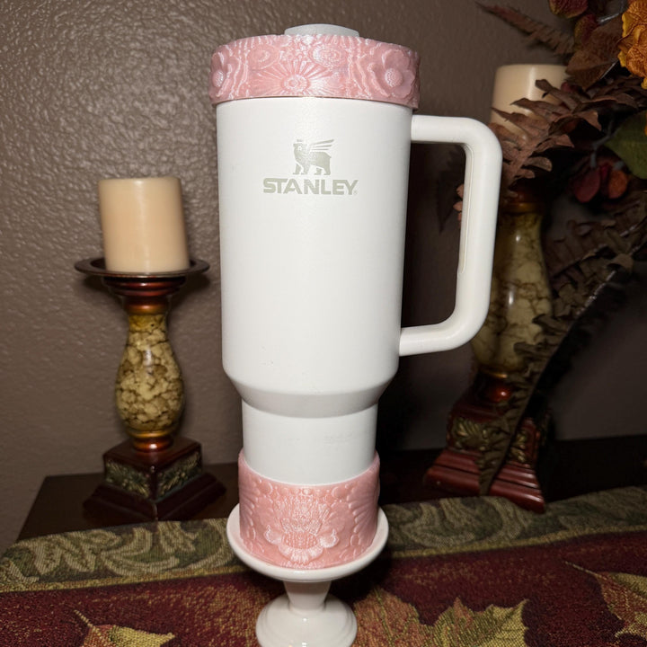 Peach Sorbet Wildflower Floral Fancy Accessory Collection for Stanley tumblers, Unique Gift Hot Seller