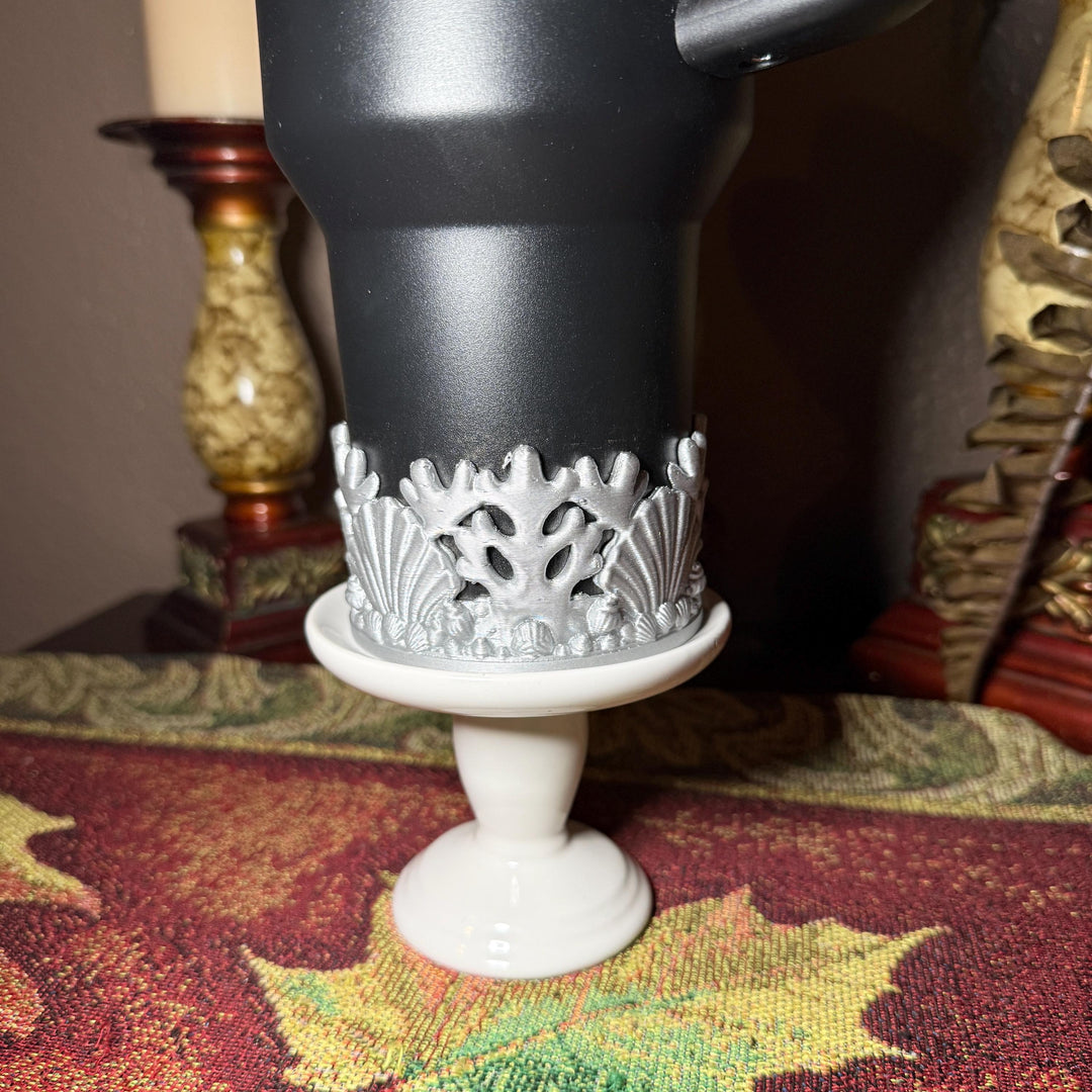 Black Silver Shell or Silver Coral Shell Tumbler Boot, Cup Boot Sleeve, fits your Stanley, Coldest, HydroJug Tumblers, Unique Summer Gift
