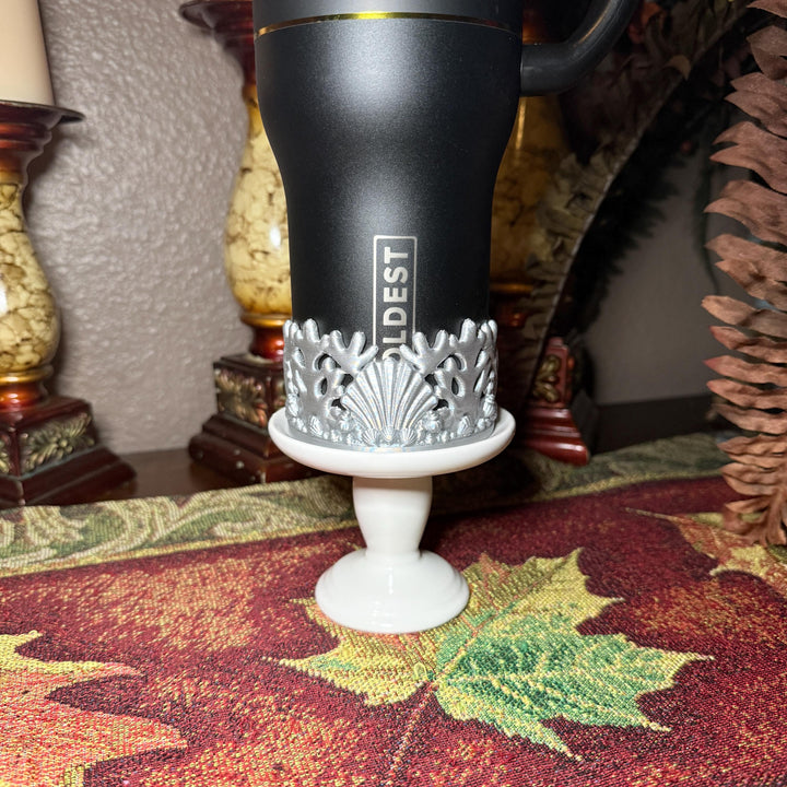 Black Silver Shell or Silver Coral Shell Tumbler Boot, Cup Boot Sleeve, fits your Stanley, Coldest, HydroJug Tumblers, Unique Summer Gift